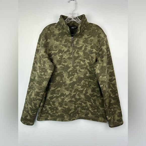 The North Face Sherpa Lined Sweater Knit 1/4 zip Fleece Pullover Jacket Men’s M - Picture 1 of 14
